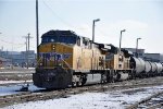 Tied down westbound manifest waits in the yard